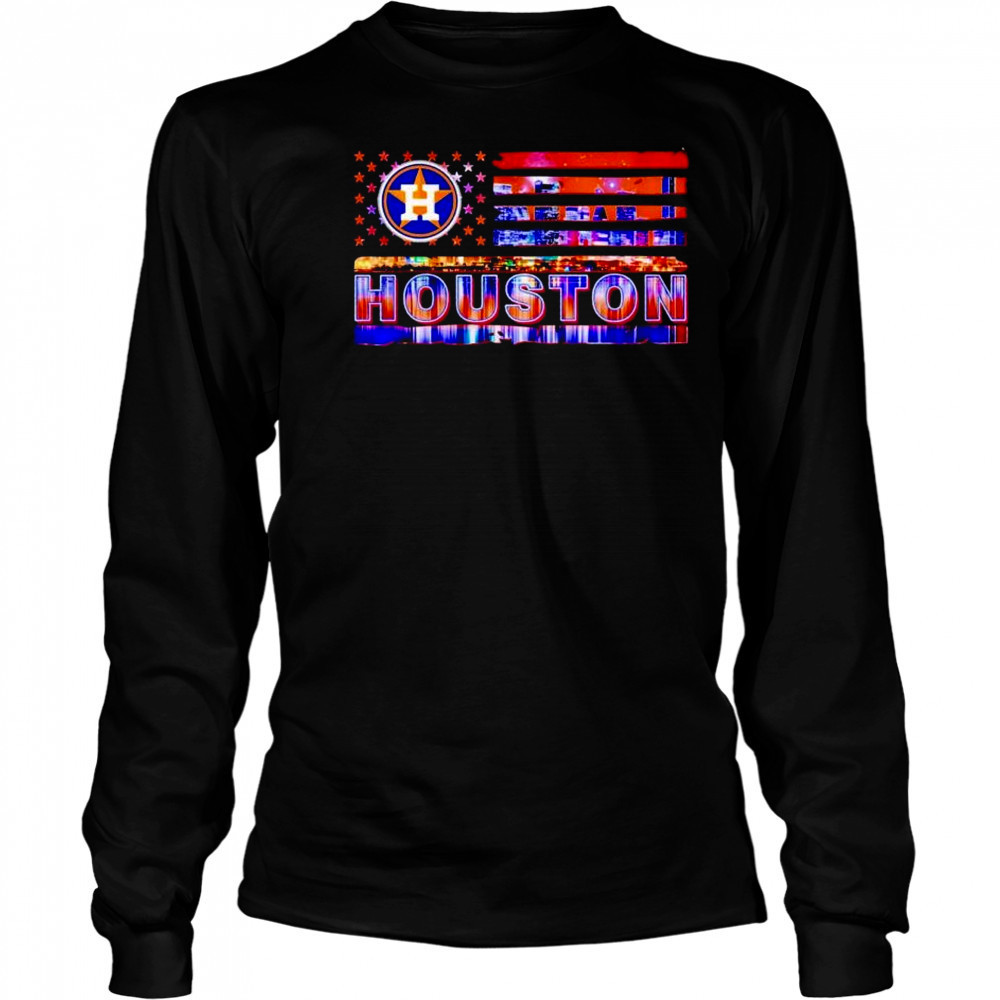 Houston Astros US flag city shirt Long Sleeved