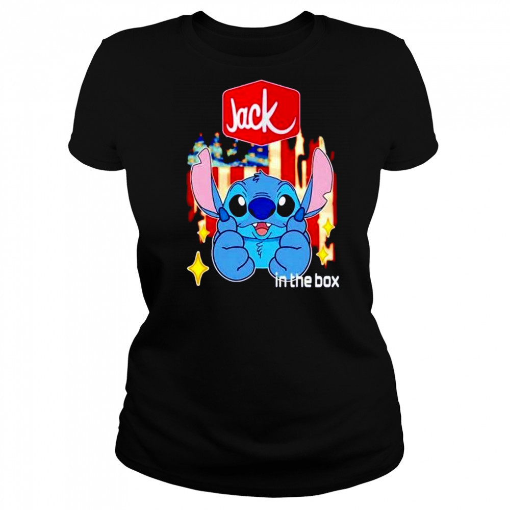 Jack in the box Stitch US flag 4th of July shirt Women's T-shirt