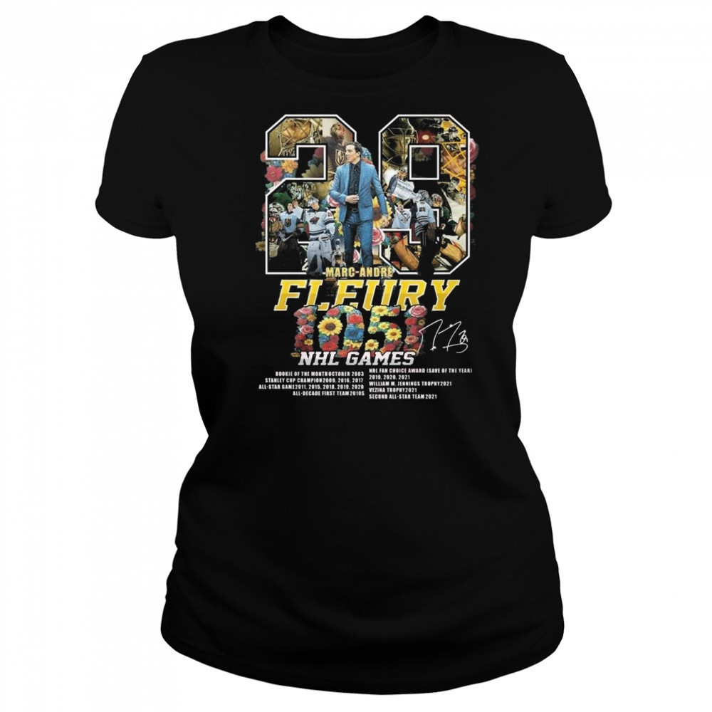 Marc Andre Fleury 1051 NHL Game Signature 2025 Shirt Women's T-shirt