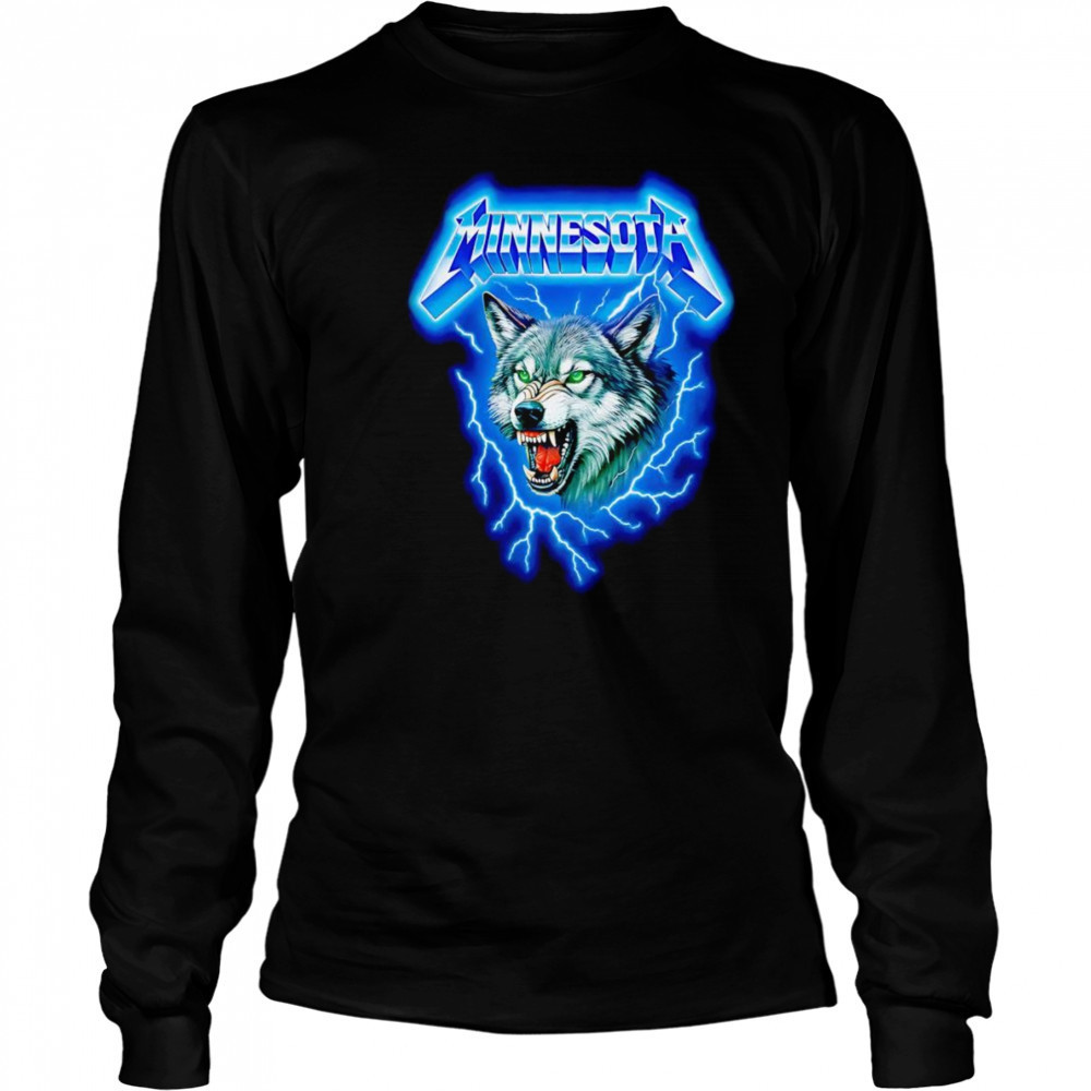 Minnesota lightning wolf shirt Long Sleeved