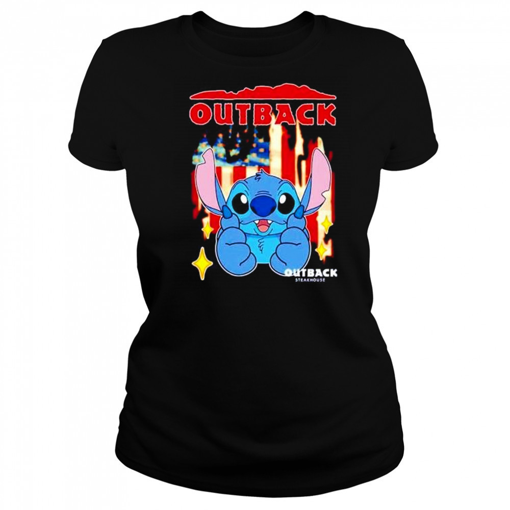 Outback Steakhouse Stitch US flag 4th of July shirt Women's T-shirt