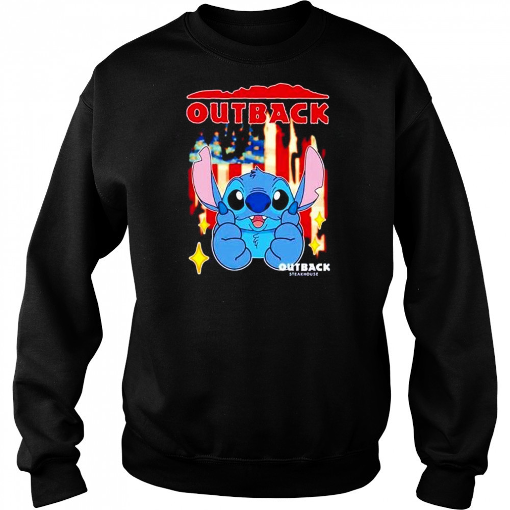 Outback Steakhouse Stitch US flag 4th of July shirt Sweatshirt
