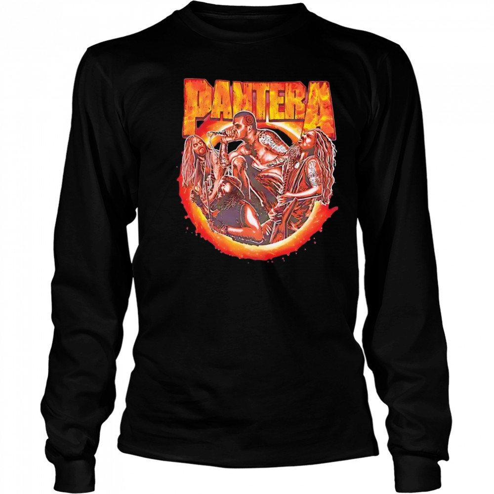Pantera Band Portrait Flames shirt Long Sleeved