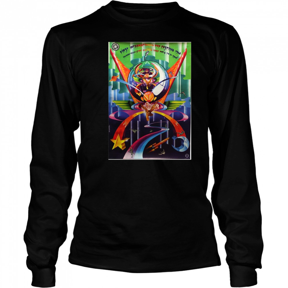 Poster Pink Floyd First International Pop Festival 1968 Palazzo Dello Sport Eur-Rome Italy May 4 – 10 t-shirt Long Sleeved