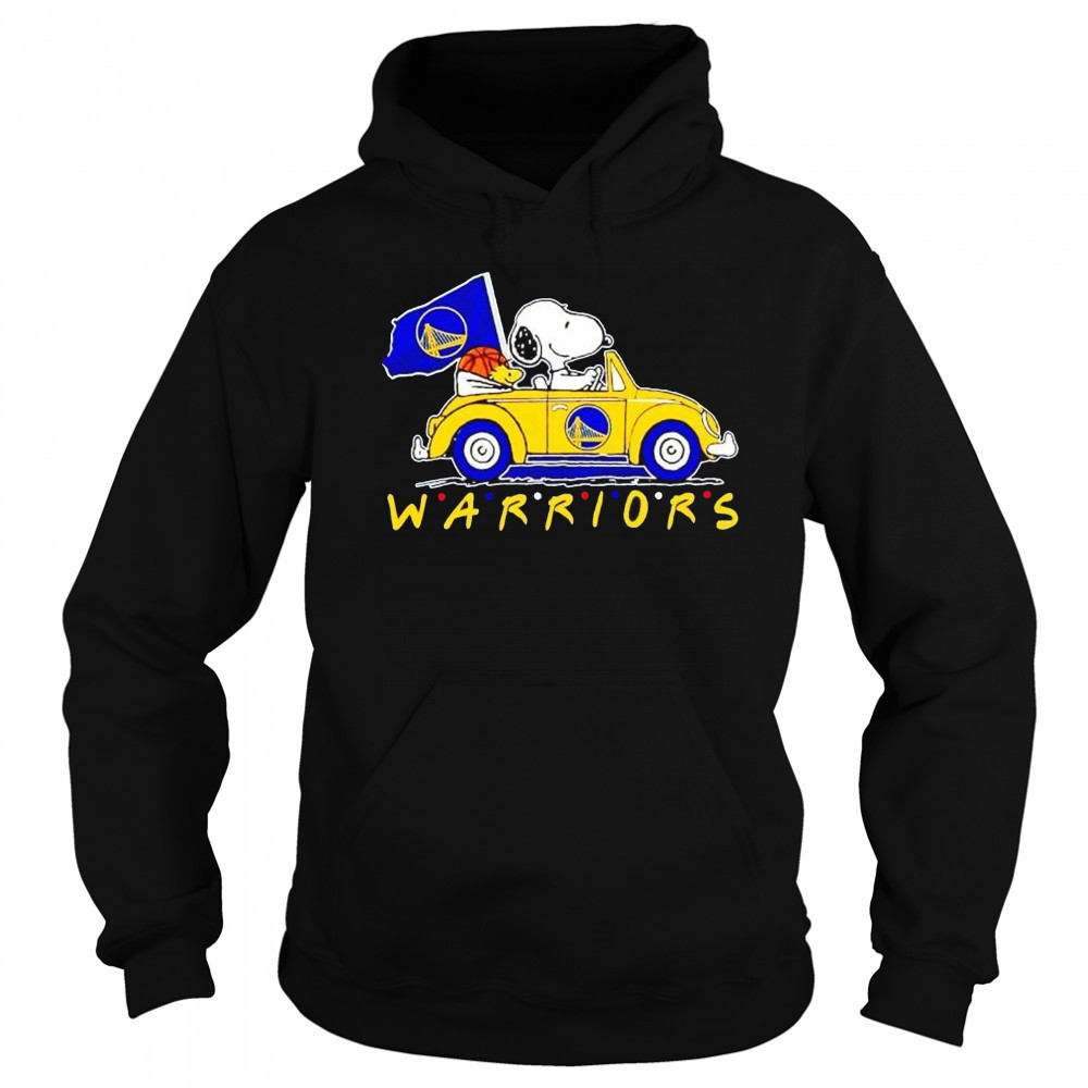 Snoopy and Woodstock driving car Golden State Warriors friends shirt Hoodie