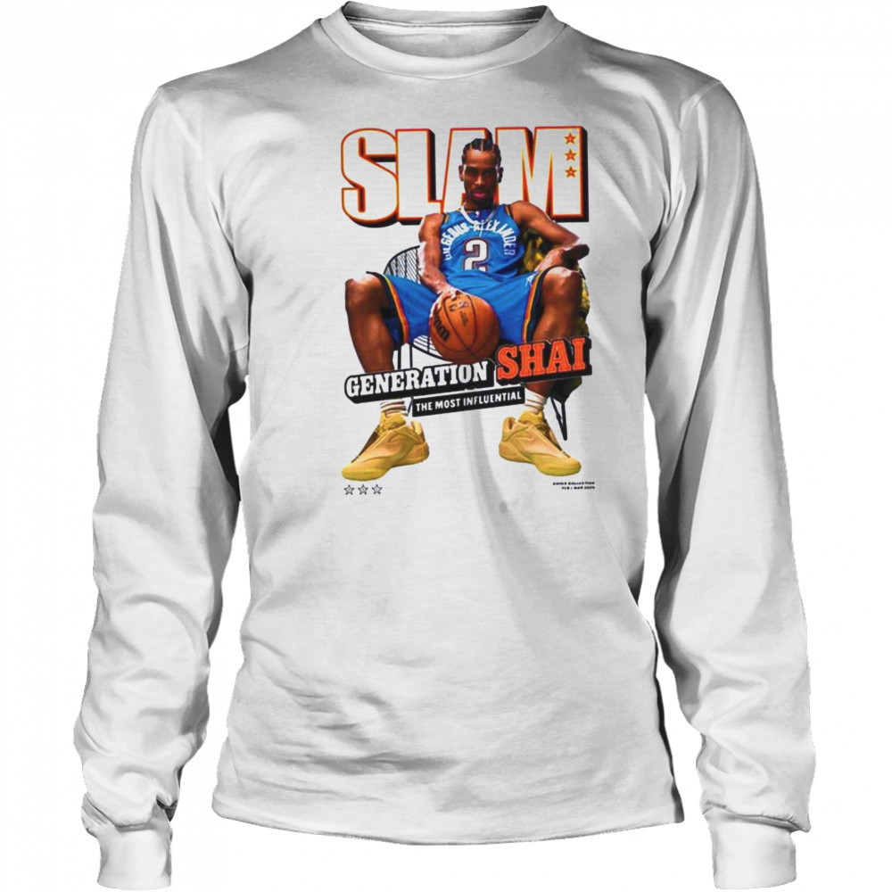Alexander Oklahoma City Thunder SLAM 2025 Cover Graphic T Shirt Long Sleeved