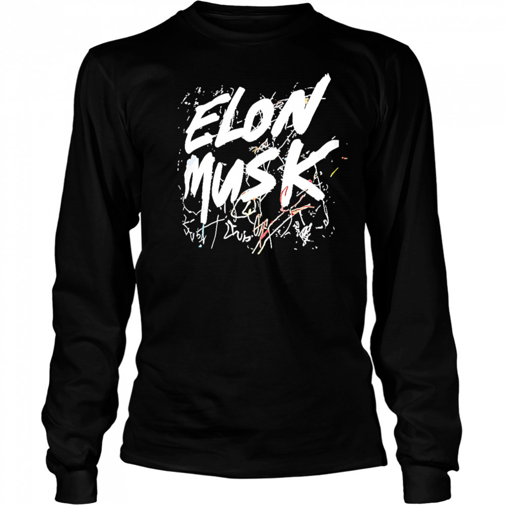 Elon Musk scribble letter shirt Long Sleeved