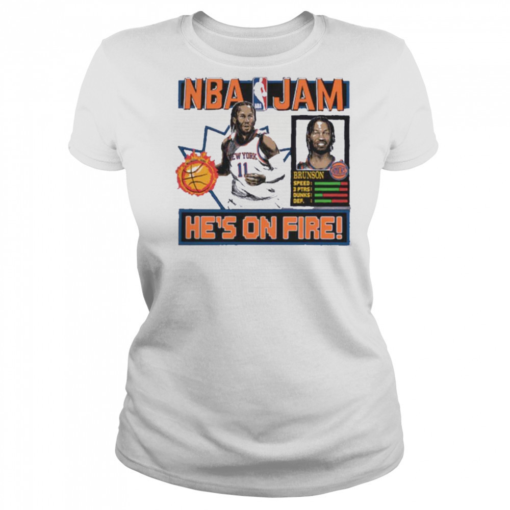 Jalen Brunson New York Knicks Homage Unisex NBA Jam Tri Blend T Shirt Women's T-shirt