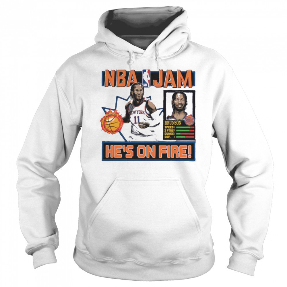 Jalen Brunson New York Knicks Homage Unisex NBA Jam Tri Blend T Shirt Hoodie