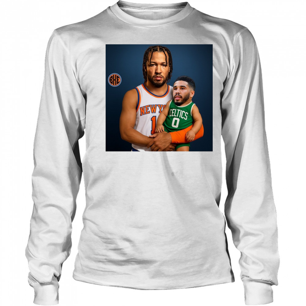 Jalen Brunson New York Knicks Sit The Fuck Down Jayson Tatum Boston Celtics Meme t-shirt Long Sleeved