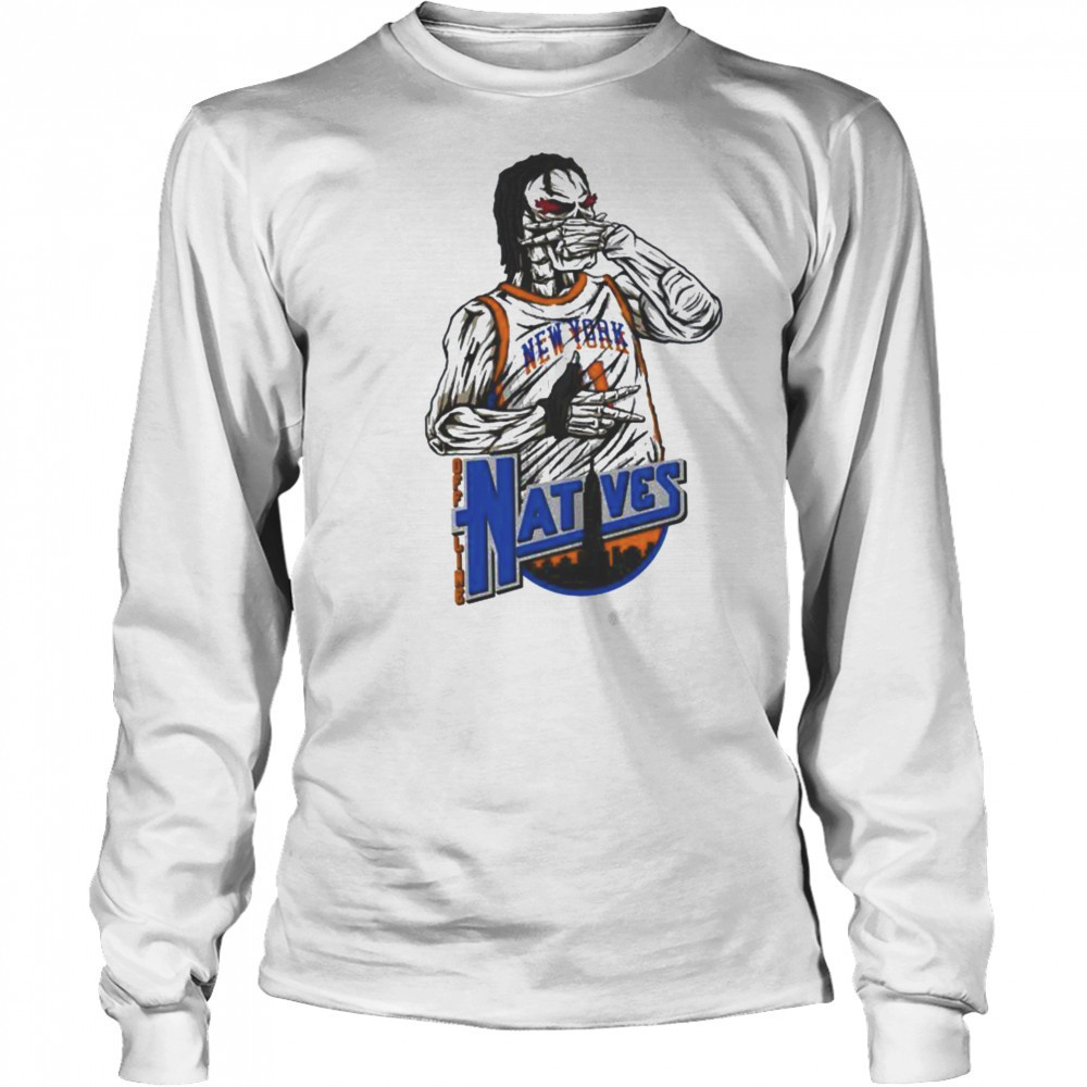 Jalen Brunson Three Point Celebration Natives New York Knicks T shirts Long Sleeved