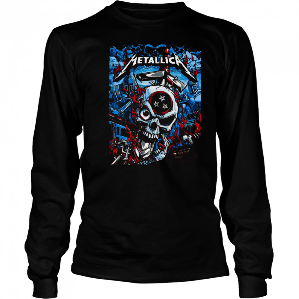 Metallica M72 Nashville Event Poster North American Tour 2025 Schedule Location Unisex T Shirt Long Sleeved