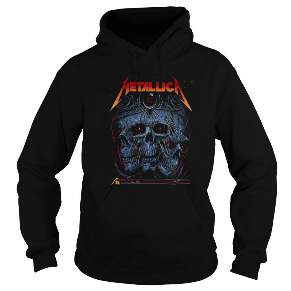 Metallica M72 Sonic Temple North American Tour 2025 Event Poster In Columbus Ohio At Historic Crew Stadium Unisex T Shirt Hoodie
