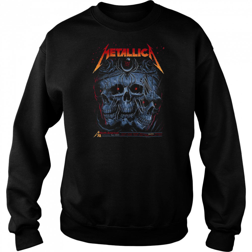 Metallica M72 Sonic Temple North American Tour 2025 Event Poster In Columbus Ohio At Historic Crew Stadium Unisex T Shirt Sweatshirt
