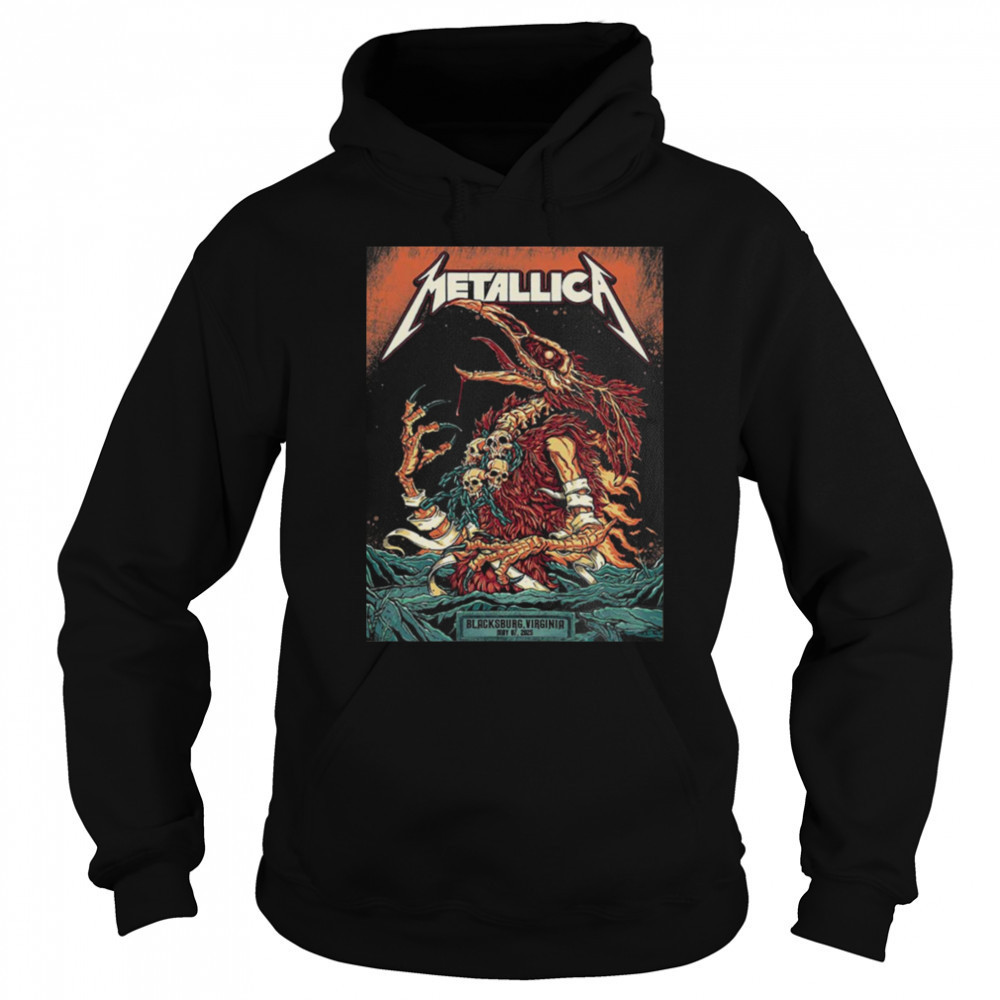 Metallica M72 Virginia Tech Pop Up Shop At Lane Stadium In Blacksburg Virginia United States On May 7 2025 Unisex T Shirt Hoodie