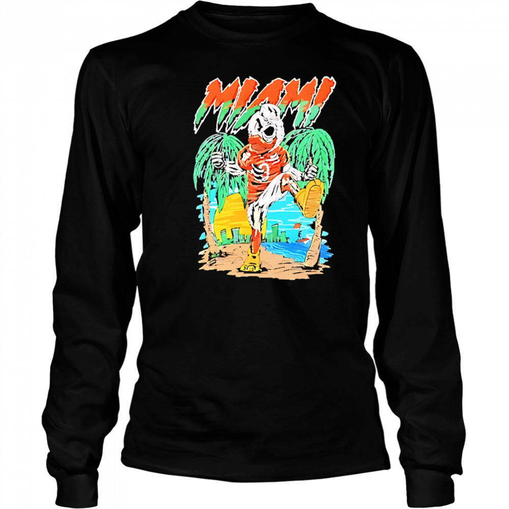 Miami Hurricanes Football Graphic Mascot shirt Long Sleeved