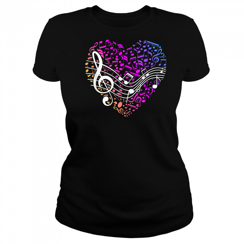 Musical Notes Heart Treble Clef Music T-Shirt Women's T-shirt