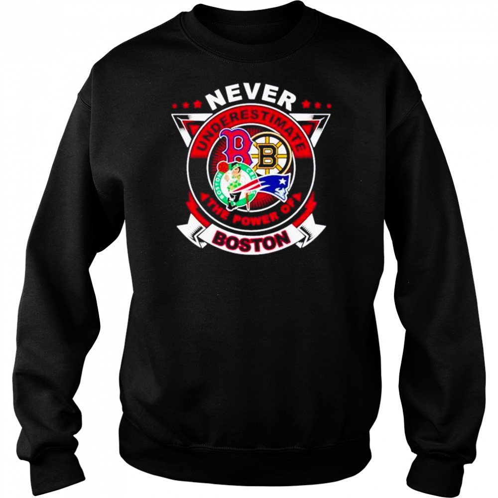 Never underestimate the power of Boston Red Sox Bruins Celtics Patriots shirt Sweatshirt