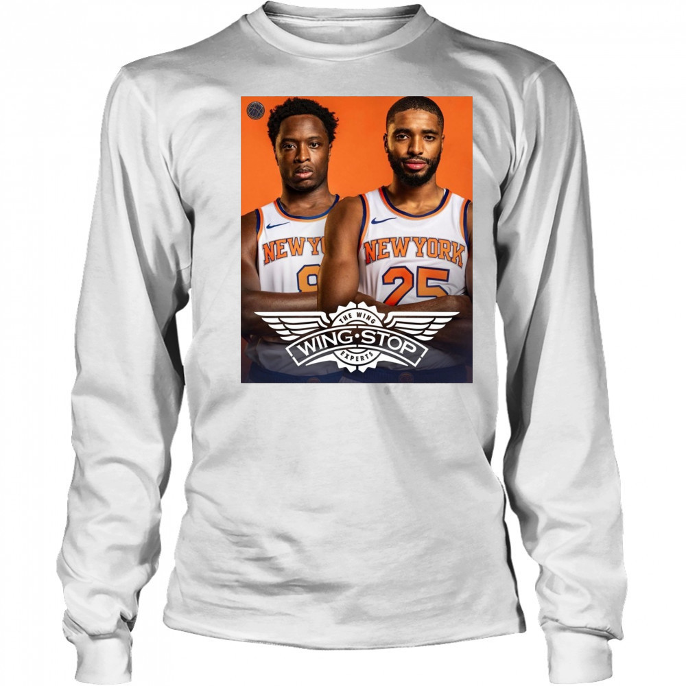 OG Anunoby and Mikal Bridges New York Knicks Wingstop The Wing Experts Poster t-shirt Long Sleeved