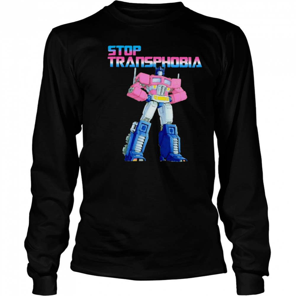 Optimus Prime Stop Transphobia shirt Long Sleeved