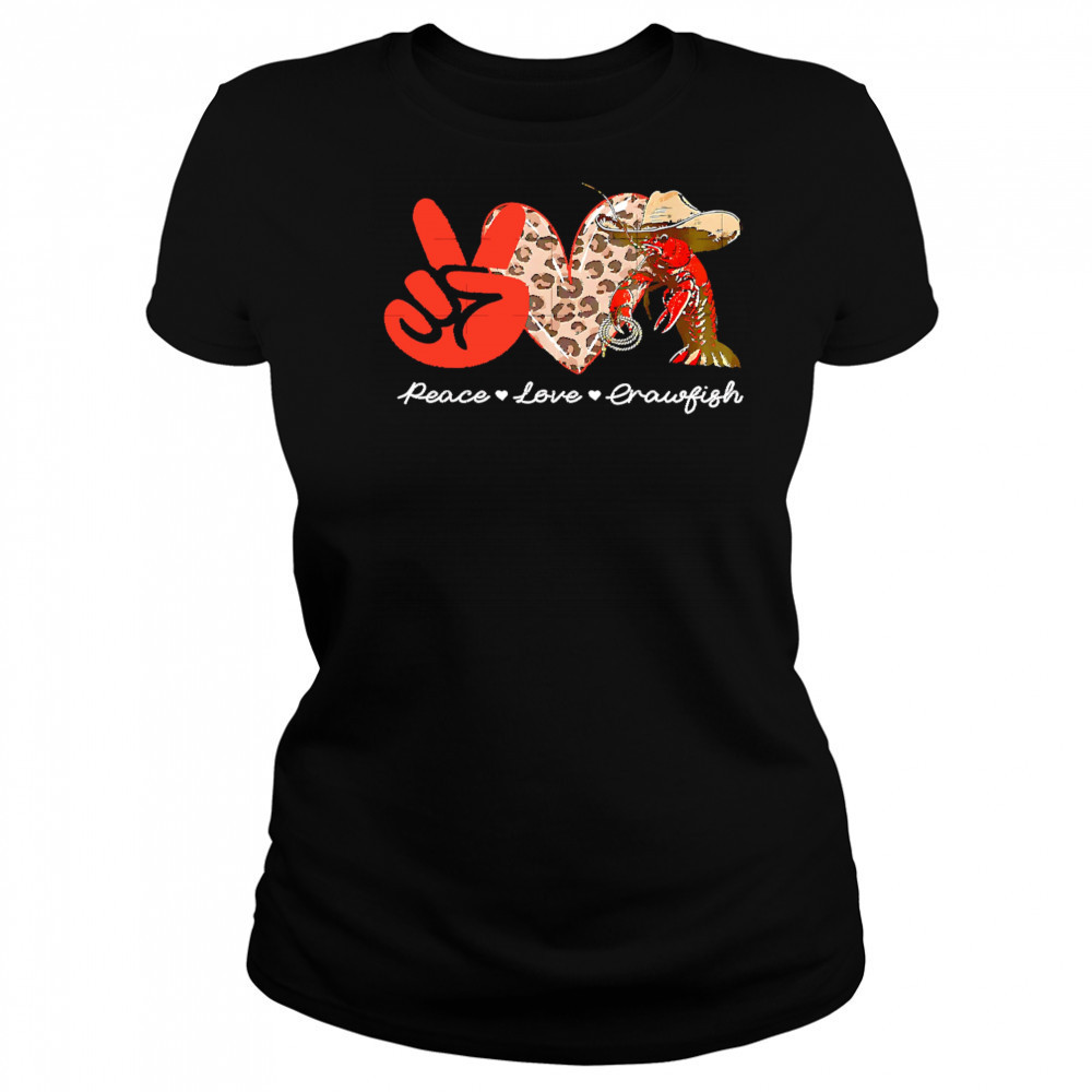 Peace Love Crawfish Leopard shirt Women's T-shirt