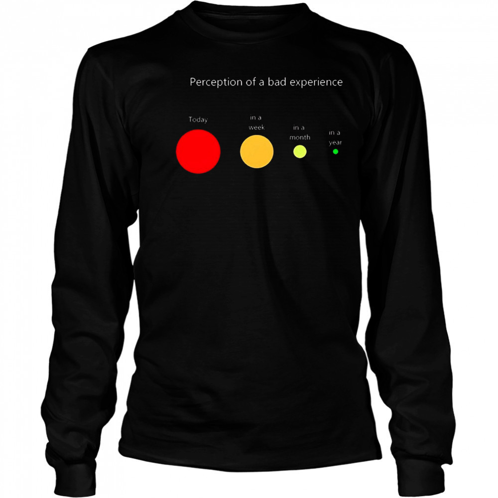 Perception of a bad experience Today in a week in a month in a year t-shirt Long Sleeved