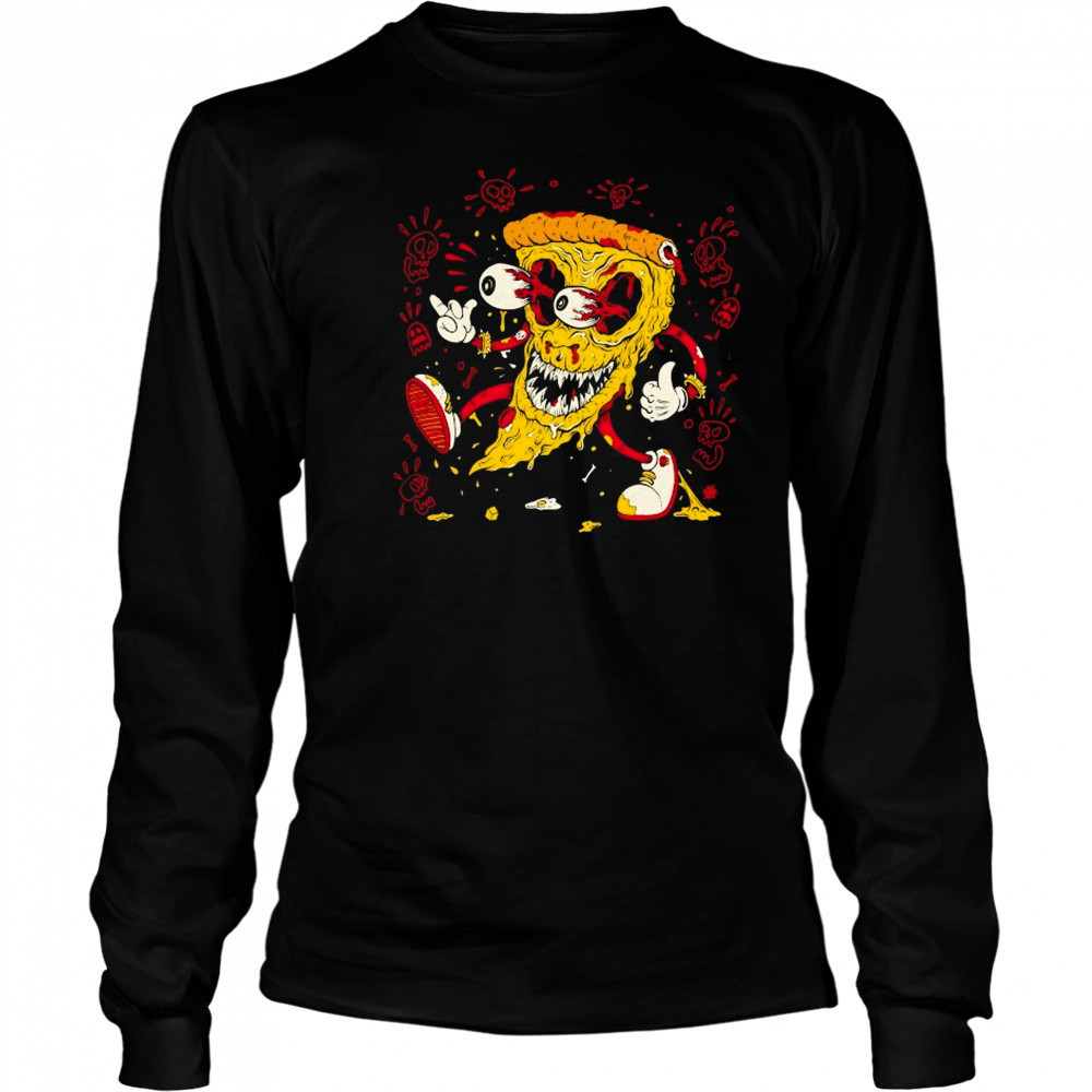Pizza Monster T-shirt Long Sleeved
