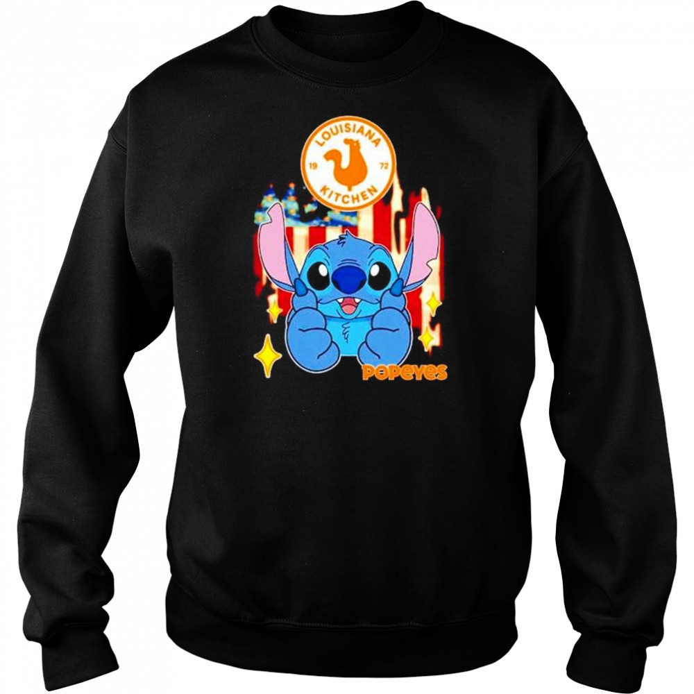 Popeyes Louisiana Kitchen Stitch US flag 4th of July shirt Sweatshirt