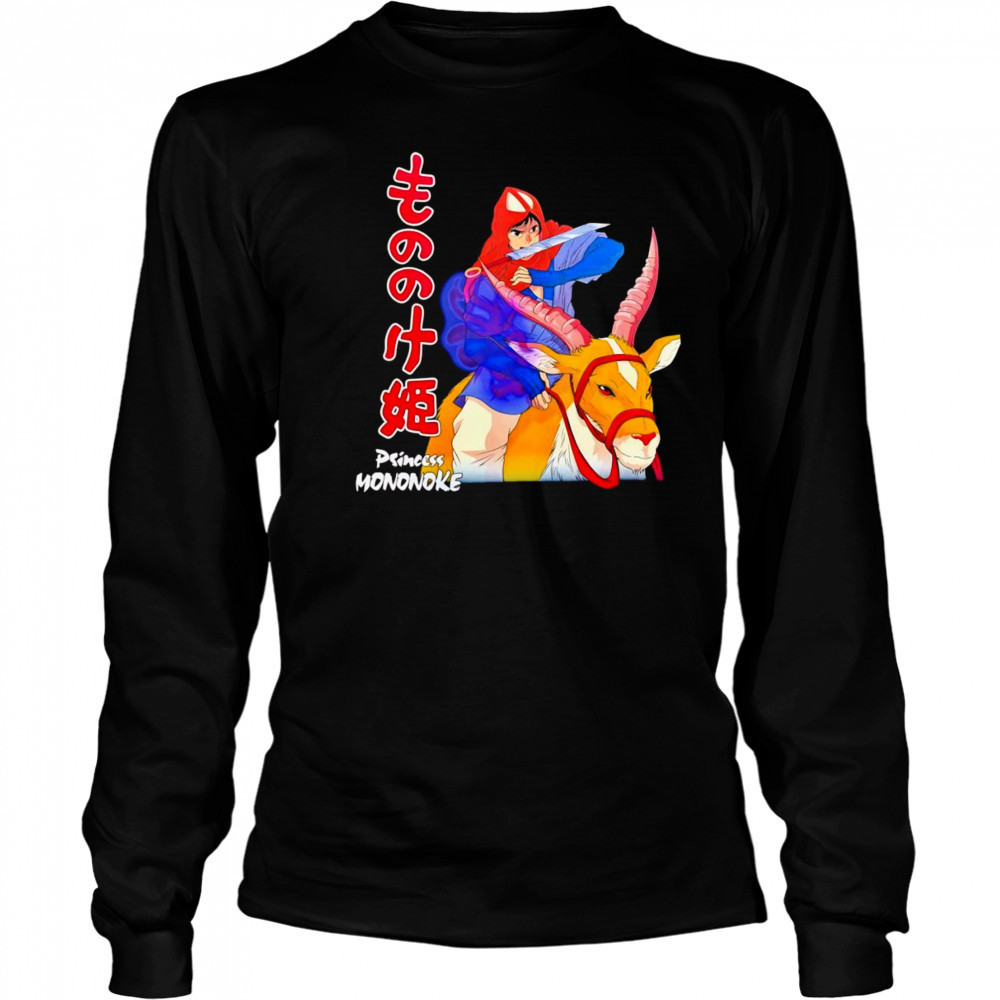 Princess Mononoke riding deer shirt Long Sleeved