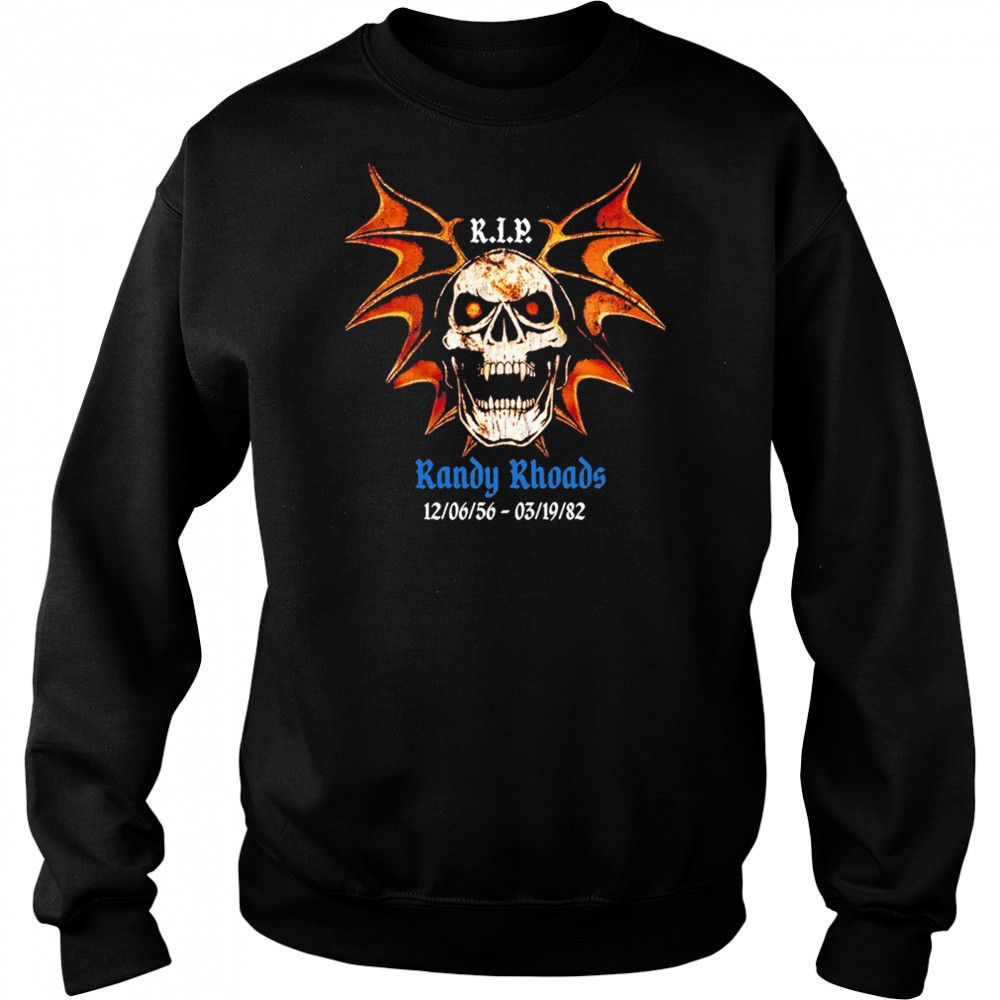 Randy Rhoads Rip Skull Bat Wings T-shirt Sweatshirt