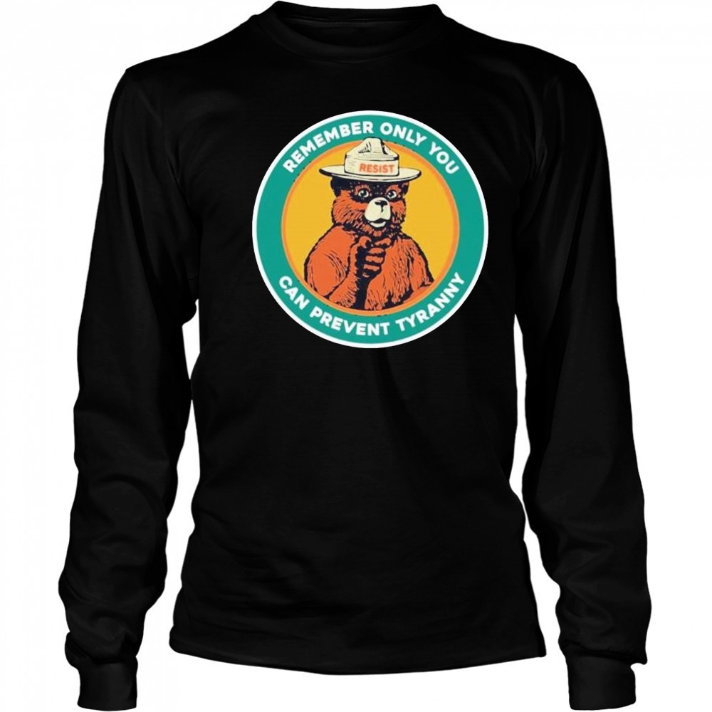 Remember only you can prevent tyranny raccoon resist shirt Long Sleeved
