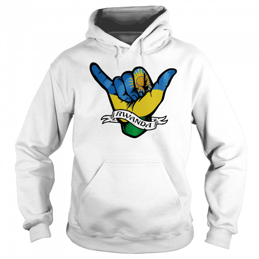 Rwanda Flag Shaka Hand Symbol shirt Hoodie