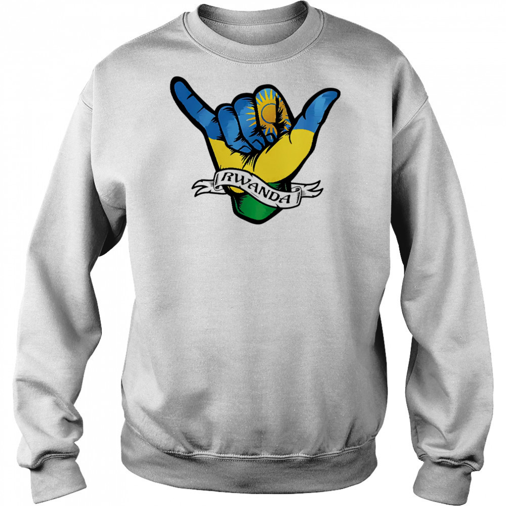 Rwanda Flag Shaka Hand Symbol shirt Sweatshirt
