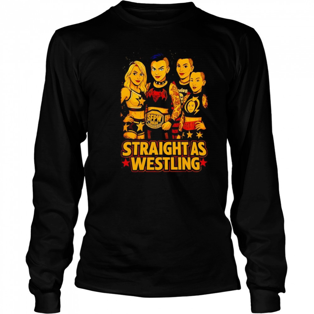 Straight As Wrestling graphic shirt Long Sleeved