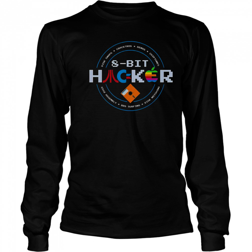 Top 8-Bit Hacker T-Shirt Long Sleeved
