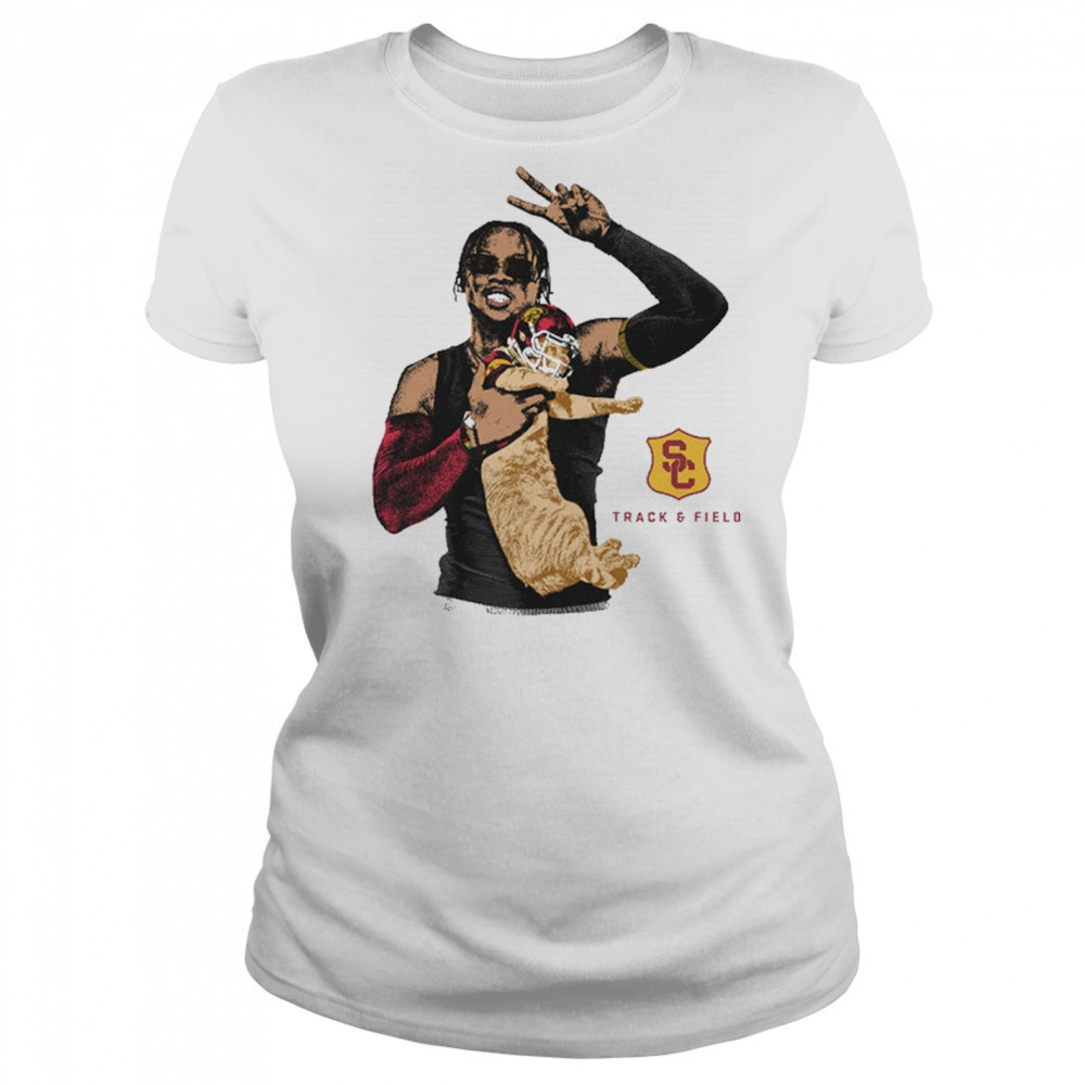 Travis Williams USC Trojans Track & Field NCAA Division I Portrait Cat t-shirt Women's T-shirt