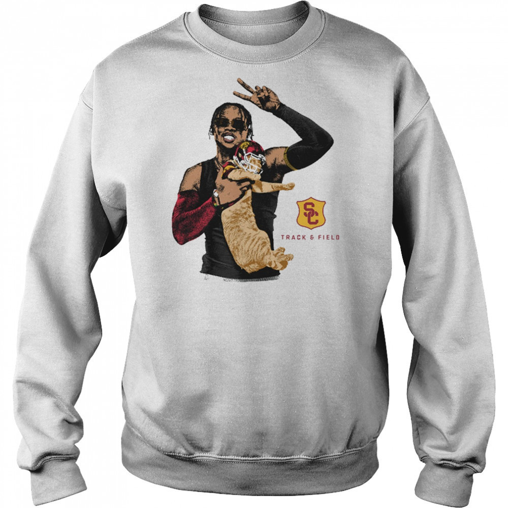 Travis Williams USC Trojans Track & Field NCAA Division I Portrait Cat t-shirt Sweatshirt