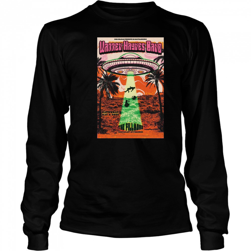 Warren Haynes Band The Fillmore in San Francisco CA Saturday May 3 2025 Tour t-shirt Long Sleeved