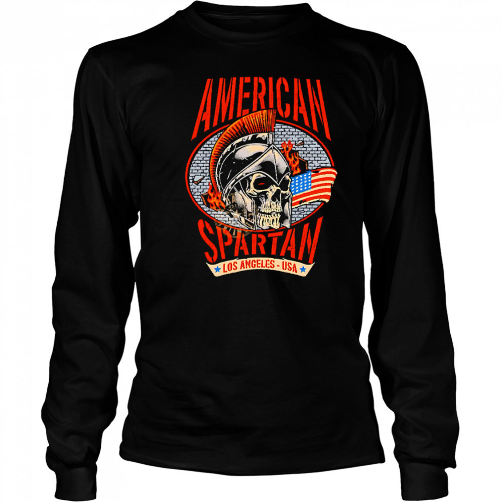 American Spartan Skull Los Angeles USA shirt Long Sleeved