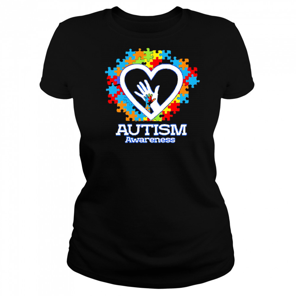 Autism Awareness Hands Puzzle Heart shirt Women's T-shirt