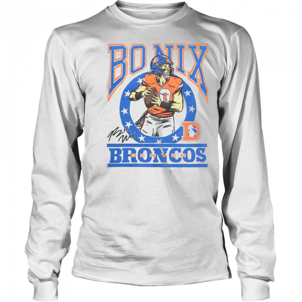 Broncos Bo Nix Signature T-Shirt Long Sleeved