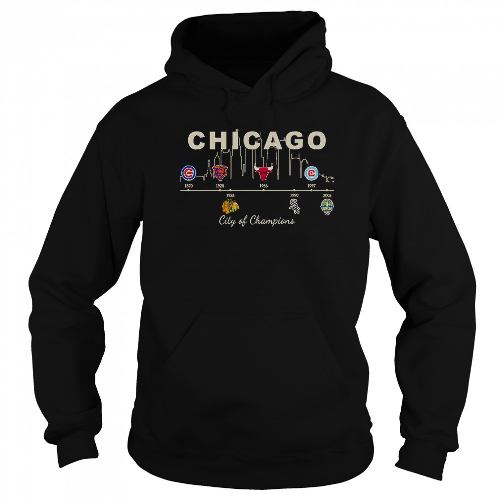 Chicago Sports History City Of Champions T-Shirt Hoodie