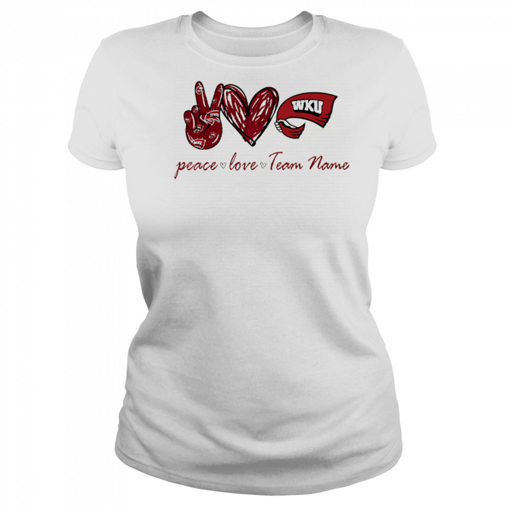 Custom western Kentucky hilltoppers peace love shirt Women's T-shirt