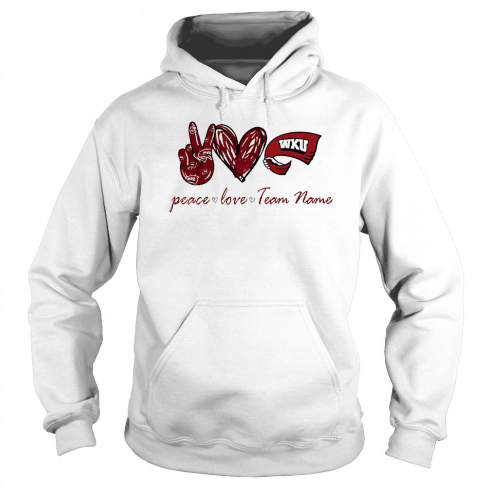 Custom western Kentucky hilltoppers peace love shirt Hoodie
