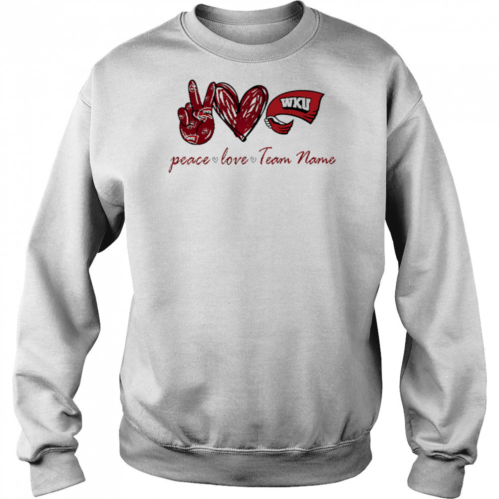 Custom western Kentucky hilltoppers peace love shirt Sweatshirt