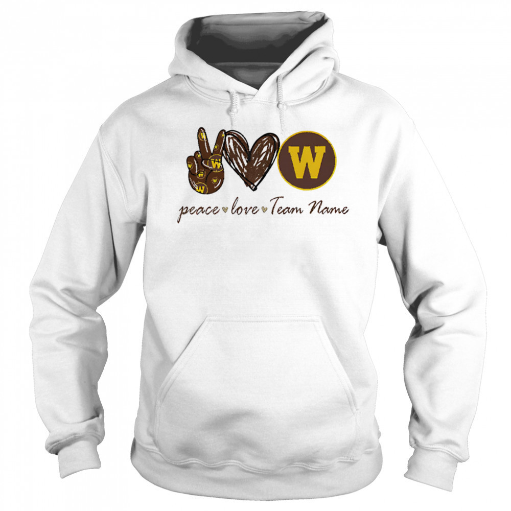 Customized western Michigan broncos peace love shirt Hoodie