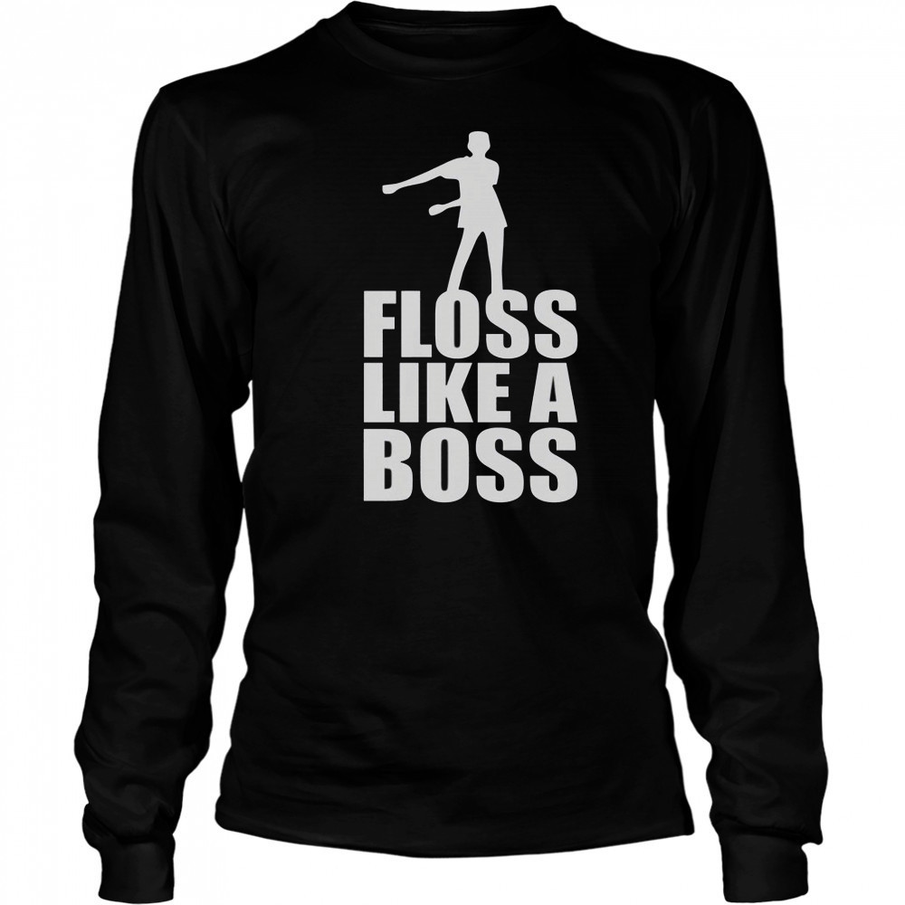 Floss Like A Boss Dance Logo T-Shirt Long Sleeved
