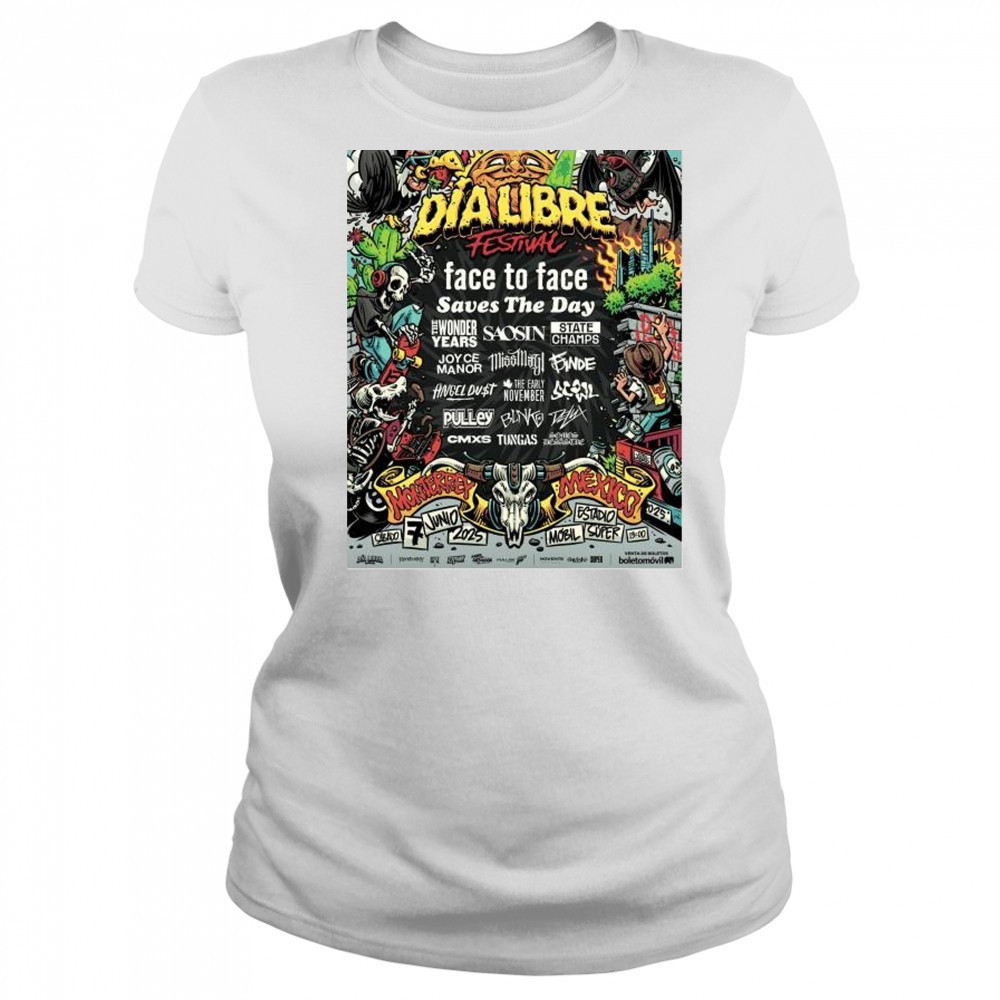 Joyce Manor Dialibre Festival Face To Face Saves The Day 2025 Mexico t-shirt Women's T-shirt