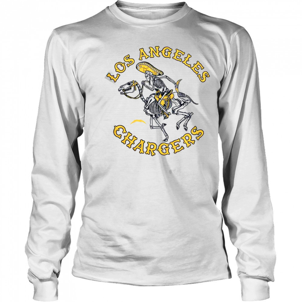 Los Angeles Chargers Dia De Los Muertos T-Shirt Long Sleeved