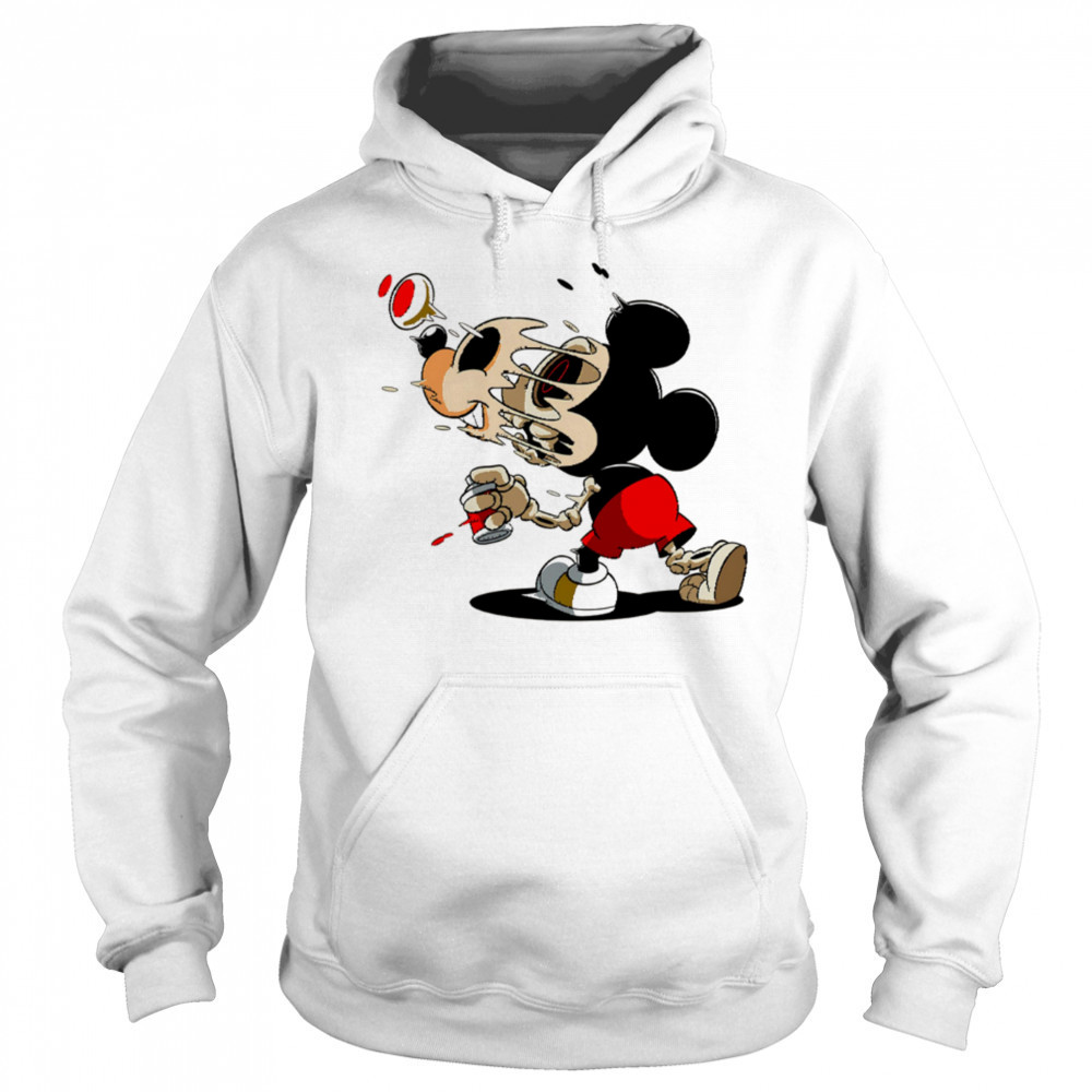 Melting Mickey Mouse Skeleton Street Art Cartoon Graphic shirt Hoodie